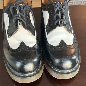 Dr. Martens Black and White Oxford Shoes - Size US 11